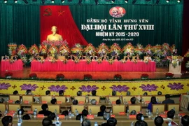 Đại hội đại biểu Đảng bộ tỉnh Hưng Yên lần thứ XVIII. (Ảnh: Nguyễn Dân​/TTXVN)