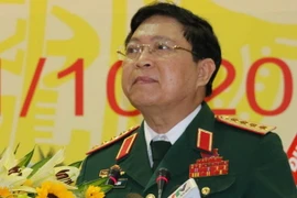 Đại tướng Ngô Xuân Lịch phát biểu. (Ảnh: Minh Trí/TTXVN)