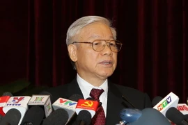 Tổng Bí thư Nguyễn Phú Trọng phát biểu khai mạc Hội nghị. (Ảnh: Trí Dũng/TTXVN)