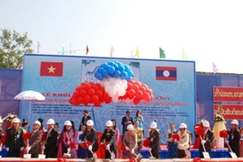 Quang cảnh lễ động thổ. (Ảnh: Phạm Văn Kiên)