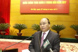 Thủ tướng Nguyễn Xuân Phúc phát biểu chỉ đạo tại hội nghị. (Ảnh: Thống Nhất/TTXVN)