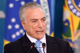 Tổng thống Brazil Michel Temer tại một sự kiện ở Brasilia. (Nguồn: AFP/TTXVN)