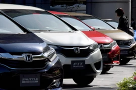 Xe của Hãng Honda trưng bày tại trụ sở công ty ở Tokyo. (Nguồn: AFP/TTXVN)