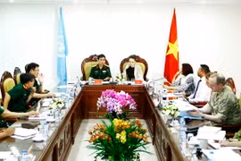Quang cảnh buổi làm việc. (Ảnh: An Đăng/TTXVN)
