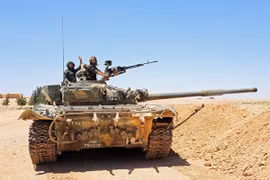 Binh sỹ Syria được triển khai gần biên giới Syria-Iraq ở Al-Tanf thuộc tỉnh Homs, Syria. (Nguồn: EPA/TTXVN)