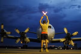 Máy bay AP-3C Orion của Không lực Hoàng gia Australia tại căn cứ Pearce ở Bullsbrook. (Nguồn: AFP/TTXVN)