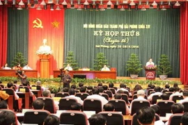 Toàn cảnh kỳ họp thứ tám, Hội đồng Nhân dân thành phố Hải Phòng khóa XIV. (Nguồn: haiphong.gov.vn)