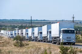 Hàng cứu trợ nhân đạo của Nga chờ thủ tục từ phía Ukraine