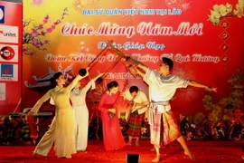 Việt kiều ở Lào gặp mặt mừng đón Tết Giáp Ngọ 2014 