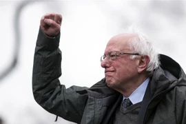 Thượng nghị sỹ Bernie Sanders trong chiến dịch vận động tranh cử ở New York, Mỹ ngày 2/3. (Ảnh: AFP/TTXVN)