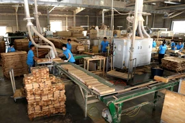 Sản xuất, chế biến gỗ tại Công ty TNHH khai thác, chế biến lâm sản Đà Lạt (Lâm Đồng). (Ảnh: Vũ Sinh/TTXVN)