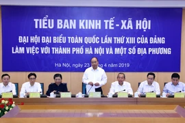 Thủ tướng Nguyễn Xuân Phúc, Trưởng Tiểu ban Kinh tế - Xã hội Đại hội đại biểu toàn quốc lần thứ XIII của Đảng phát biểu. (Ảnh: Thống Nhất/TTXVN)