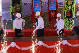 Lễ khởi công Khu điều hành Nhà máy điện gió Đông Hải 1. (Ảnh: Huỳnh Sử/TTXVN)