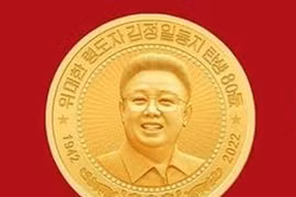 Triều Tiên phát hành tiền xu kỷ niệm sinh nhật cố lãnh tụ Kim Jong-il