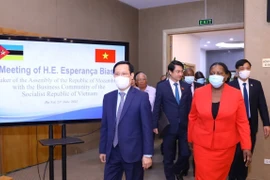 Chủ tịch Quốc hội Cộng hòa Mozambique Esperanca Laurinda Francisco Nhiuane Bias đến dự buổi tọa đàm. (Ảnh: Văn Điệp/TTXVN)