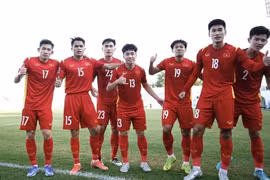 Niềm vui của các cầu thủ U23 Việt Nam. (Ảnh: Song Ngọc/TTXVN phát)