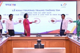 Lễ khai trương Trang thông tin của Thông tấn xã Việt Nam về Đại hội Thể thao Đông Nam Á lần thứ 31 (SEA Games 31). (Ảnh: Hoàng Hiếu/TTXVN)