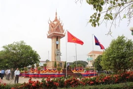 Lễ khánh thành Đài Hữu nghị Việt Nam - Campuchia tại tỉnh Kampong Cham, ngày 28/1/2020. (Ảnh: TTXVN phát)