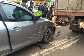 Hiện trường vụ tai nạn. (Ảnh: Hưng Thịnh/TTXVN)