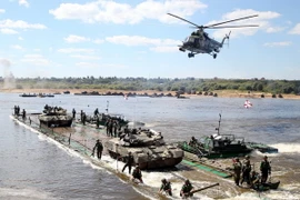 Binh sỹ Nga tham gia cuộc Tập trận quốc tế 2016 tại thị trấn Murom, Nga ngày 6/8. (Nguồn: EPA/TTXVN)