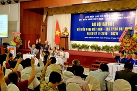 Đại hội biểu quyết thông qua danh sách Ban chấp hành Hội hữu nghị Việt Nam-Lào Thành phố Hồ Chí Minh (nhiệm kỳ 2016-2021). (Ảnh: Thế Anh/TTXVN)