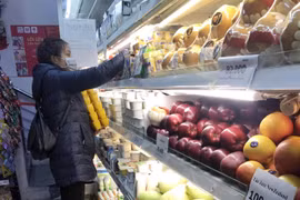 Khách lựa chọn hàng hóa tại siêu thị Vinmart. (Ảnh: Trần Việt/TTXVN)