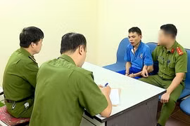 Đối tượng Lò Văn Ương tại cơ quan Công an. (Ảnh: TTXVN phát)
