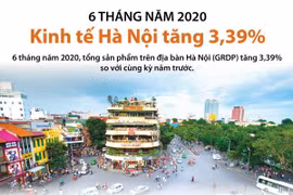 [Infographics] Sáu tháng đầu năm: Kinh tế Hà Nội tăng 3,39%