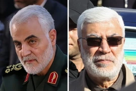 Thiếu tướng Qasem Soleimani (trái) và chỉ huy lực lượng vũ trang người Shiite ở Iraq Abu Mahdi al-Muhandis (phải). (Ảnh: AFP/TTXVN)