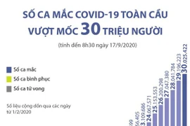 [Infographics] Số ca mắc COVID-19 toàn cầu vượt mốc 30 triệu người
