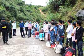 Số công dân nhập cảnh trái phép vào địa bàn huyện Mèo Vạc, tỉnh Hà Giang bị phát hiện ngày 11/9. (Ảnh: Minh Đức/TTXVN phát)