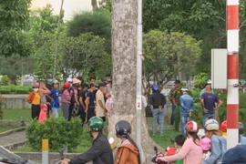 Trong ảnh: Hiện hiện trường nơi xảy ra vụ án. (Ảnh: TTXVN/phát)