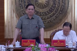 Đồng chí Trung ương Phạm Minh Chính phát biểu tại buổi làm việc với Ban Thường vụ Tỉnh ủy Thanh Hóa. (Ảnh: Nguyễn Nam/TTXVN)