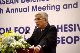 Thượng tướng Nguyễn Chí Vịnh, Thứ trưởng Bộ Quốc phòng Việt Nam phát biểu khai mạc hội nghị. (Ảnh: Quốc Dũng/TTXVN)