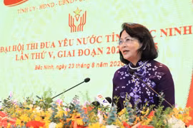 Phó Chủ tịch nước Đặng Thị Ngọc Thịnh phát biểu chỉ đạo Đại hội. (Ảnh: Thành Đạt/TTXVN)