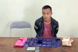 Đối tượng cùng tang vật. (Ảnh: TTXVN phát)