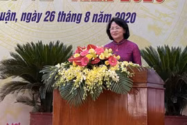 Phó Chủ tịch nước Đặng Thị Ngọc Thịnh phát biểu chỉ đạo Đại hội. (Ảnh: Công Thử/TTXVN)