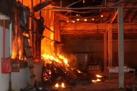 Hiện trường vụ cháy. (Ảnh: Duy Hưng/TTXVN)