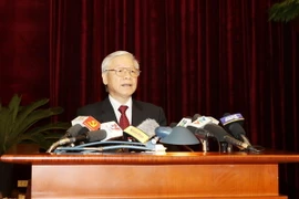 Tổng Bí thư Nguyễn Phú Trọng phát biểu khai mạc Hội nghị. (Ảnh: Trí Dũng/TTXVN)