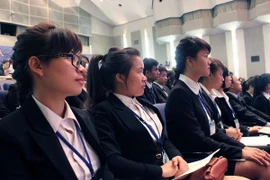 151 ứng viên y tá và điều dưỡng viên Việt Nam tham dự Lễ khai giảng Chương trình đào tạo tiếng Nhật. (Nguồn: TTXVN)