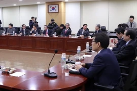 Các nghị sỹ ly khai nhóm họp tại Quốc hội Hàn Quốc ở Seoul. (Nguồn: EPA/TTXVN)