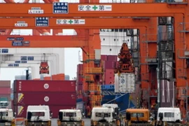 Vận chuyển hàng hóa tại cảng Tokyo. (Nguồn: AFP/TTXVN)