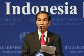 Tổng thống Indonesia Joko Widodo phát biểu tại một diễn đàn ở Nusadua thuộc Bali. (Nguồn: EPA/TTXVN) 