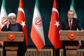 Tổng thống Iran Hassan Rouhani (trái) và người đồng cấp Thổ Nhĩ Kỳ Tayyip Erdogan (phải). (Nguồn: AFP/TTXVN)
