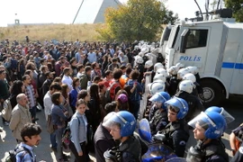 Cảnh sát Thổ Nhĩ Kỳ triển khai tại thủ đô Ankara. (Nguồn: THX/TTXVN) 