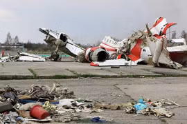 Xác chiếc máy bay Tu-154 chở Tổng thống Ba Lan bị rơi năm 2010. (Nguồn: Sputnik)