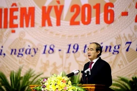 Ủy viên Bộ Chính trị, Chủ tịch Ủy Ban mặt trận Tổ quốc Việt Nam Nguyễn Thiện Nhân. (Ảnh: Quang Quyết/TTXVN)