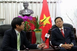 Đại sứ Việt Nam tại Hàn Quốc Phạm Hữu Chí đã trả lời phỏng vấn TTXVN. (Ảnh: Phạm Duy/Vietnam+) 