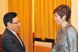 Phó Thủ tướng, Bộ trưởng Ngoại giao Phạm Bình Minh tiếp bà Josephine Teo, Quốc vụ khanh cao cấp Văn phòng Thủ tướng Singapore. (Ảnh: Nguyễn Khang/TTXVN) 