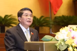 Chủ nhiệm Ủy ban Tài chính và Ngân sách của Quốc hội Nguyễn Đức Hải trình bày báo cáo tại phiên họp. (Ảnh: Phương Hoa/TTXVN)
